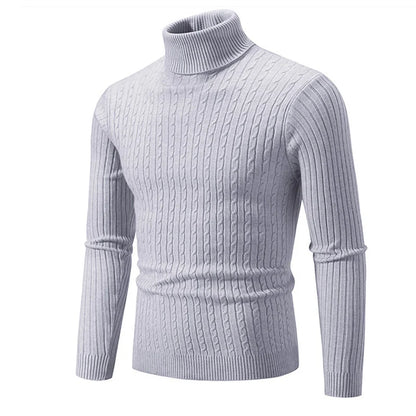 Winter High Neck Thick Warm Sweater Men Turtleneck Brand Mens Sweaters Slim Fit Pullover Men Knitwear Male Double Collar