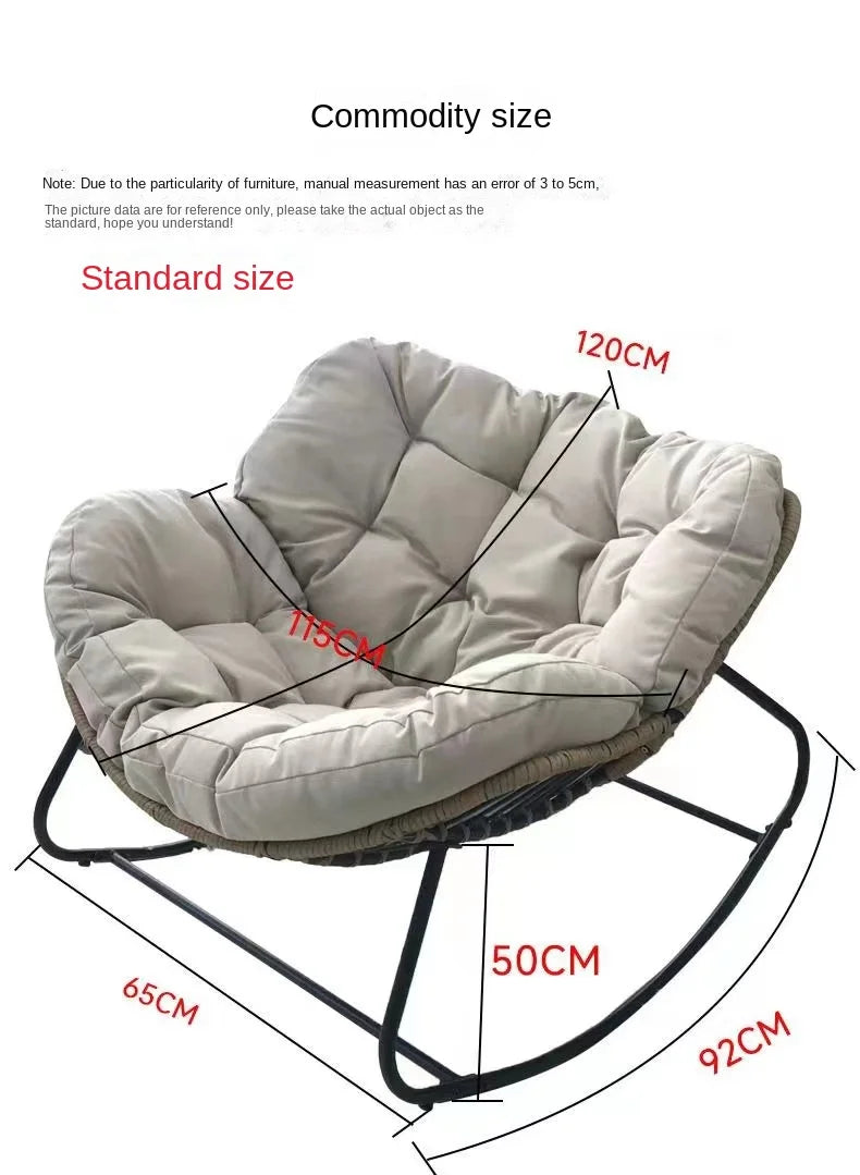 X&D Human Bird Nest Rattan Weaving Rocking Chair Leisure Sofa Home Balcony Single Lazy Sofa Rocking Chair Rattan Chair Can Sleep