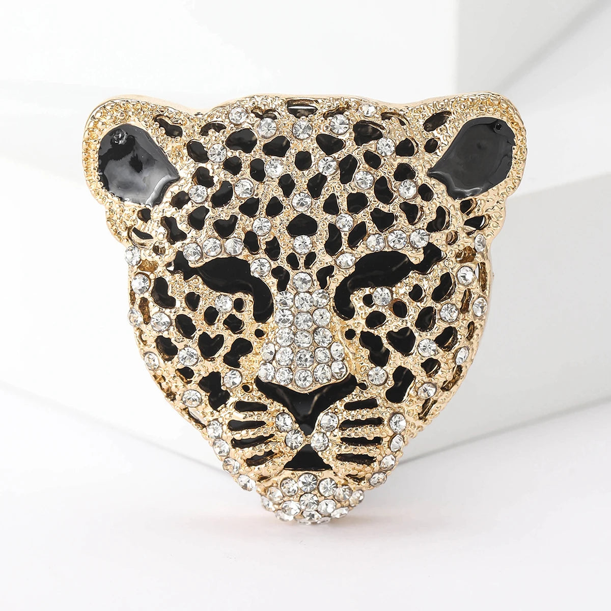 Women's Rhinestone Leopard Brooches Unisex Animal Pins 4-Color Office Party Casual Accessories Gifts