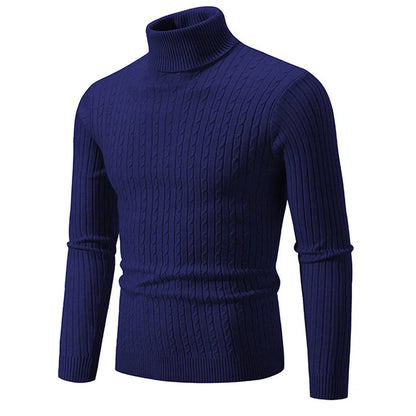 Winter High Neck Thick Warm Sweater Men Turtleneck Brand Mens Sweaters Slim Fit Pullover Men Knitwear Male Double Collar