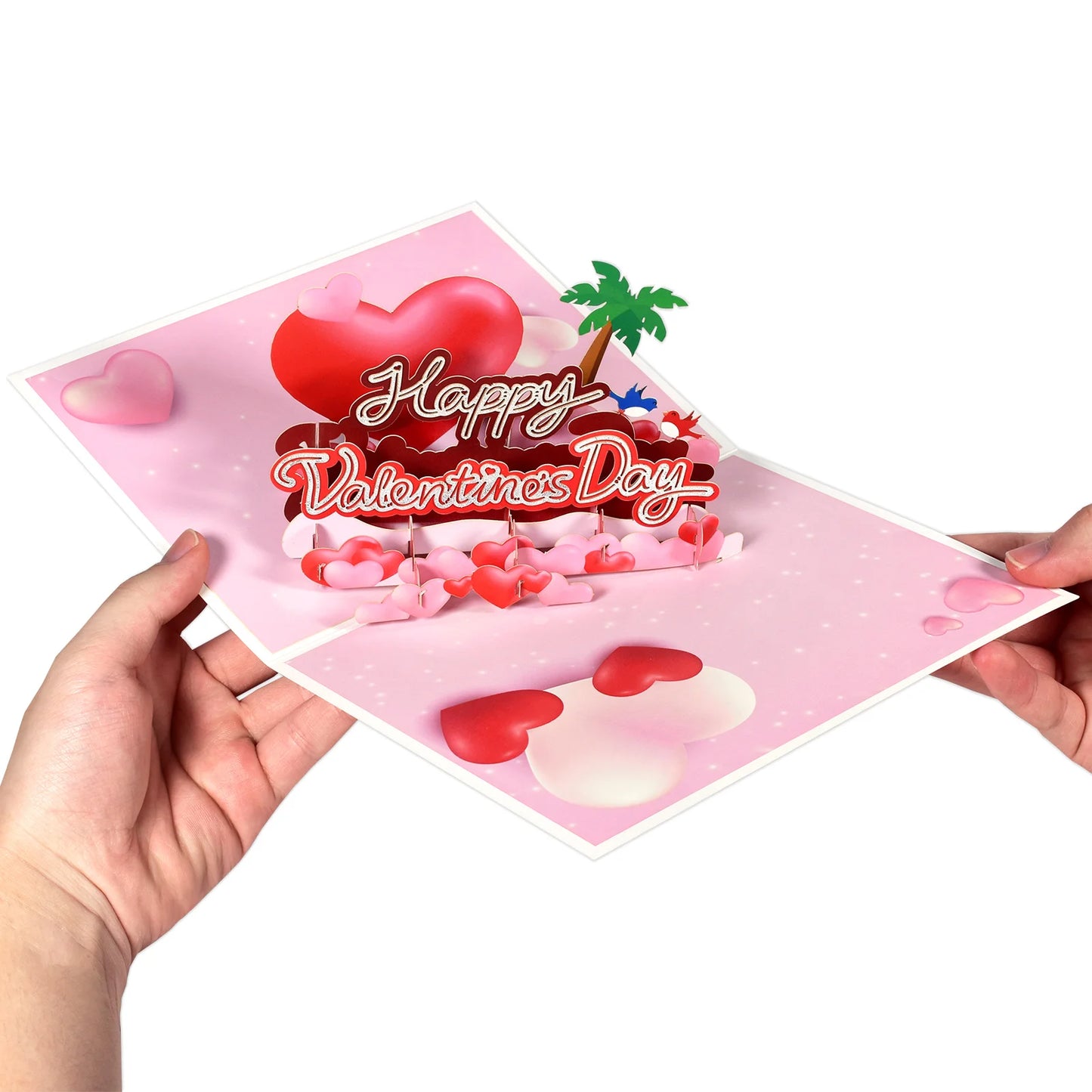 Valentine's Day Gift 3D Pop Up Card Anniversary Wedding Birthday for Wife Husband Greeting Cards with Envelope and Note Card