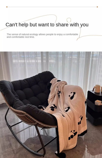 X&D Human Bird Nest Rattan Weaving Rocking Chair Leisure Sofa Home Balcony Single Lazy Sofa Rocking Chair Rattan Chair Can Sleep