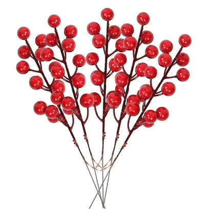 1-10pcs Christmas Simulation Berry 14 Berries  Artificial Flower Fruit Cherry Plants Home Christmas Party Decoration DIY Gift