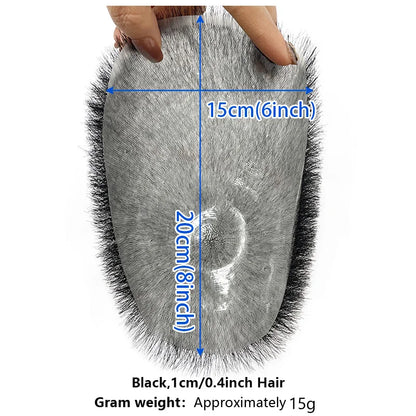 15*20cm 100% Human Hair Buzz Cut Toupee for Men Ultra Thin Breathable PU Transparent Full Biological Scalp Prosthesis Toupee