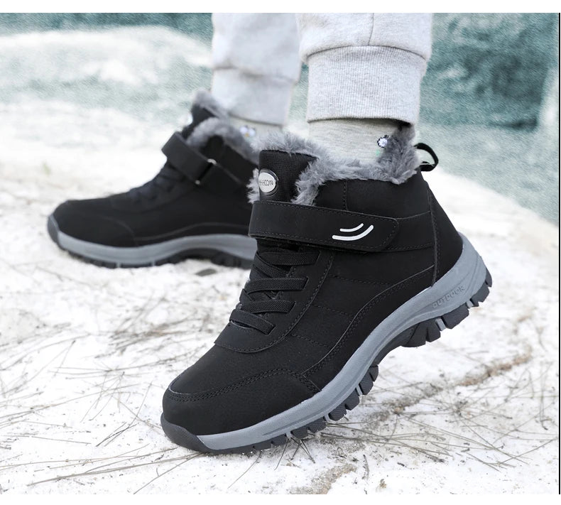 Winter Women Snow Boots Warm Plus Velvet Men Cotton Shoes Windproof Women's Boots Comfortable Casual Shoes Non-slip Hiking Boots