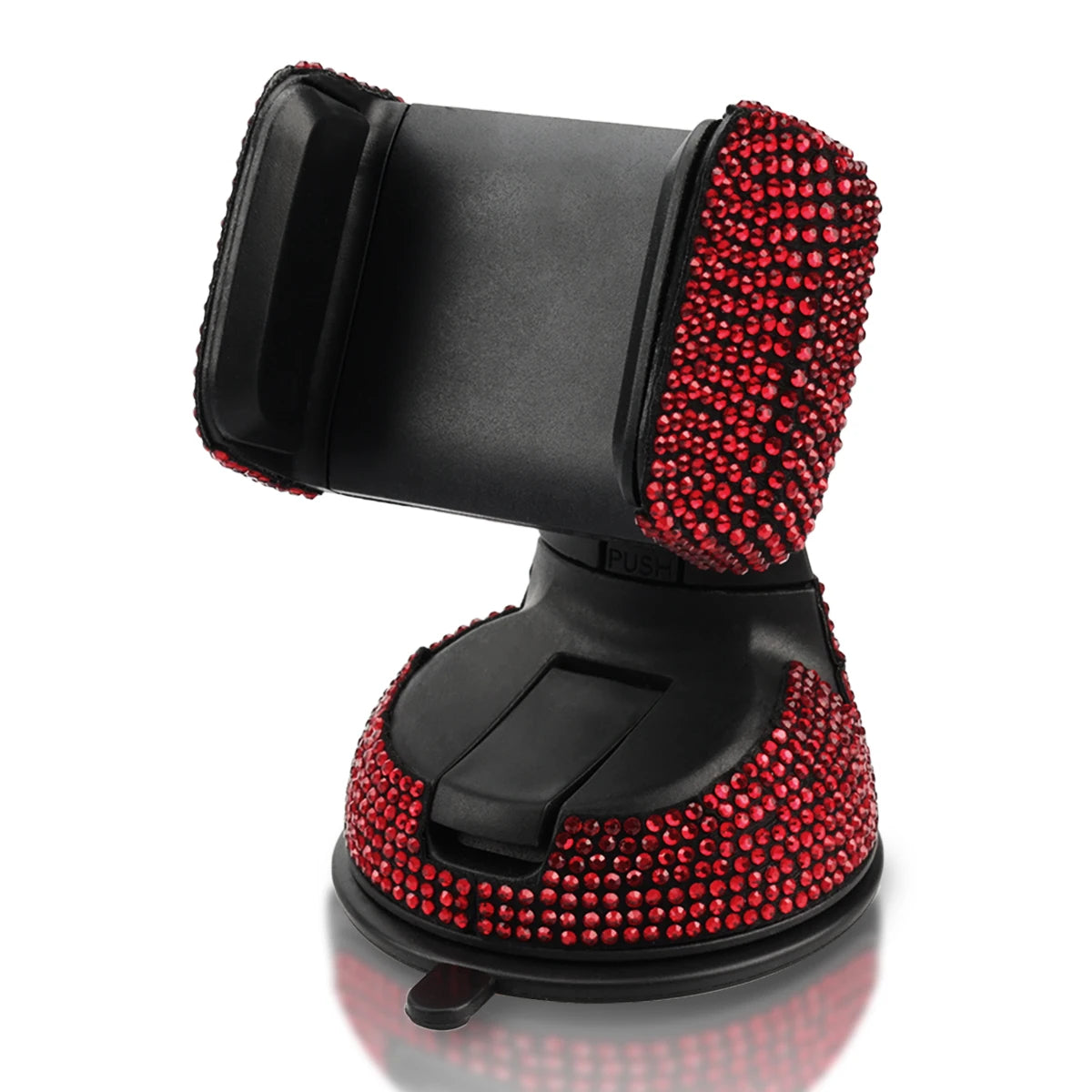 1pc Rhinestone Decor Car Phone Holder Durable Stylish Construction for Safe Driving 360° Rotation & Dashboard Suction Cup Mount!