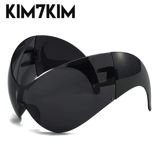 Y2k Oversized Sports Sunglasses Women 2000's Wrap Around Shield Goggle Men 2024 Luxury Brand Trends Punk Sun Glasses Male Oculos