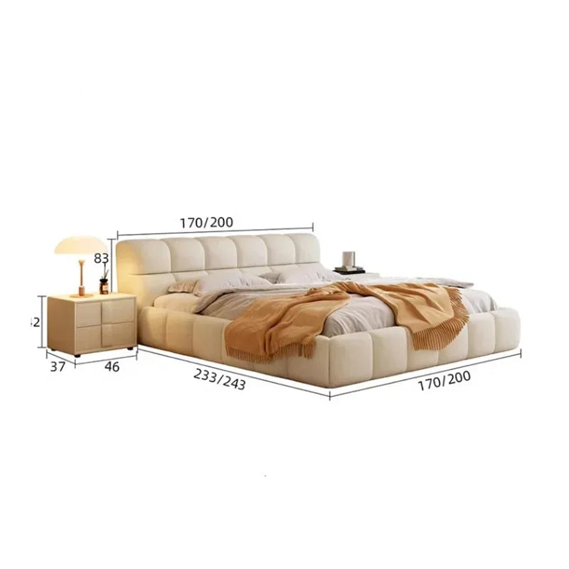 Unique Double Bed Bedroom Aesthetic Europian Nordic Bed Queen Size Minimalist Camas De Matrimonio Dormitorio Home Furniture