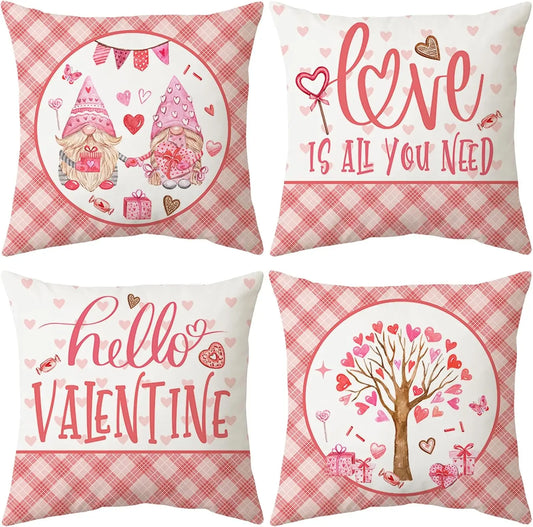 Valentines Decor Love Heart Designs Decorative Pillowcases for Home Sofa Couch Cushion Decoration