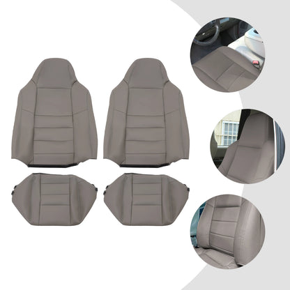 Tan and Grey PU Car Seat Covers For Ford F250 F350 Seat Covers Waterproof and Scratch-resistant,