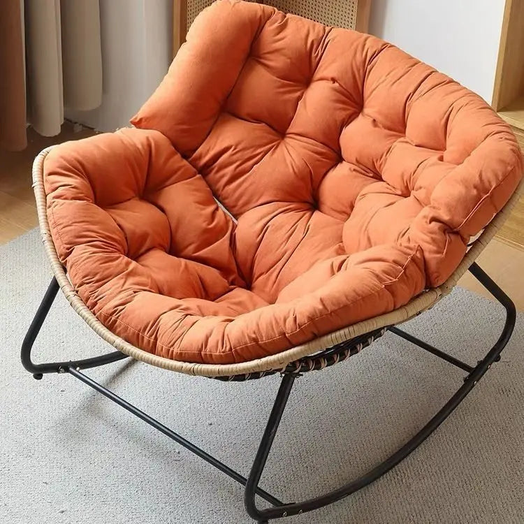 X&D Human Bird Nest Rattan Weaving Rocking Chair Leisure Sofa Home Balcony Single Lazy Sofa Rocking Chair Rattan Chair Can Sleep