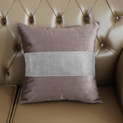 Velvet Fabric Diamond Pillow Cushion Shining Home Decor Pillow Decorative Throw Pillows 45X45cm (Only The Outer Cover)