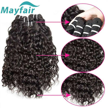 100% Unprocessed Malaysian Remy Human Hair Weave Extensions Wet and Wavy Hair Bundles cheveux humain 12A Water Wave Bundle Deals