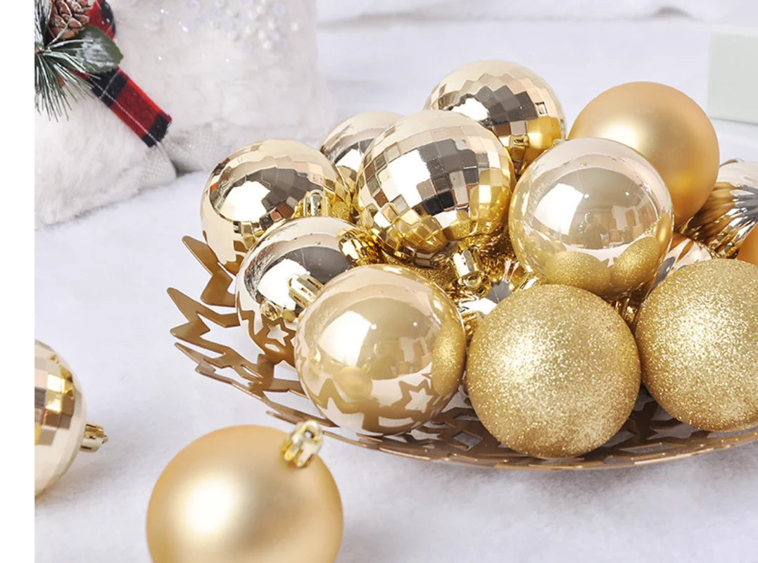 1Box 24/36pcs Christmas Ball Christmas Tree Ornament Hanging Pendent Xmas Decoration 2023 Christmas Ornaments Navidad Gifts 2024