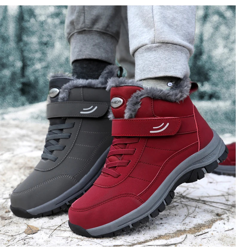 Winter Women Snow Boots Warm Plus Velvet Men Cotton Shoes Windproof Women's Boots Comfortable Casual Shoes Non-slip Hiking Boots