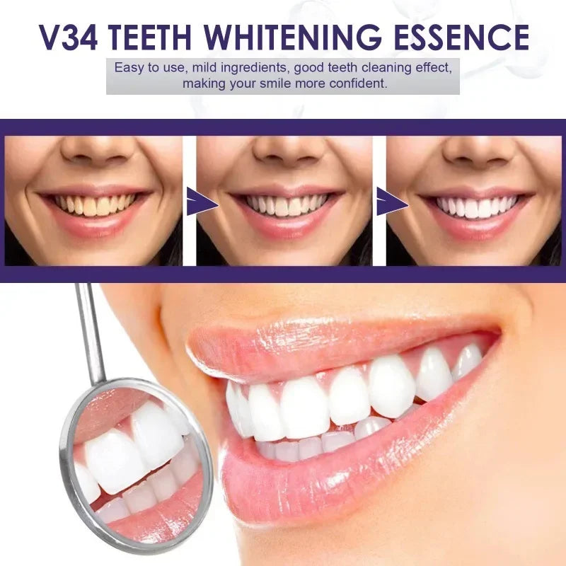 V34 30ml Purple Whitening Toothpaste Remove Stains Reduce Yellowing Care For Teeth Gums Fresh Breath Brightening Teeth New