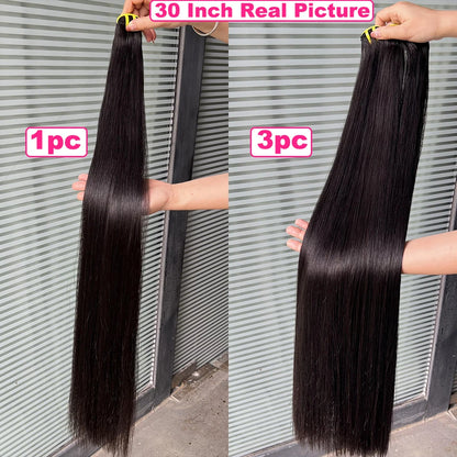 Yiwigs 15A Bone Straight Double Drawn 100% Human Hair Bundles 10-30 inches Unprocessed Raw Hair Weave Extensions For Women