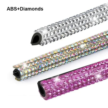 10Pcs Diamond Car Air Conditioner Outlet Strip Drill U Shape Rhinestone Clip Decoration Shiny Crystal Trim Strip Car Accessories