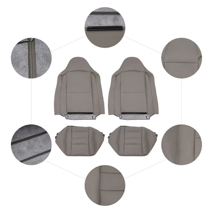 Tan and Grey PU Car Seat Covers For Ford F250 F350 Seat Covers Waterproof and Scratch-resistant,