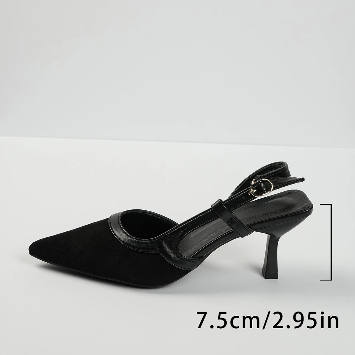 Women Shoes Satin Pointed Back Empty Women Sandals 2025 Summer One-word Buckle Sexy  High Heels Women Sandalias Mujer Zapatos