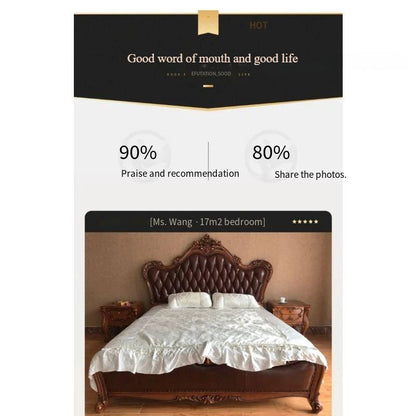 Unique Luxury Double Bed Elegant Leather King Size Bed Loft Modern Cama Matrimonial Queen Bed Set Furniture