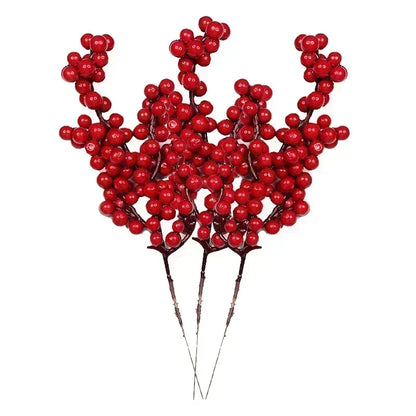 1-10pcs Christmas Simulation Berry 14 Berries  Artificial Flower Fruit Cherry Plants Home Christmas Party Decoration DIY Gift