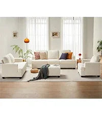 VAcc Sofa,2 Piece Set Comfy Couch with Extra Deep Seats,Modern Sofa- Sofa Couch for Living Room Apartment Lounge,Offwhite Bouc