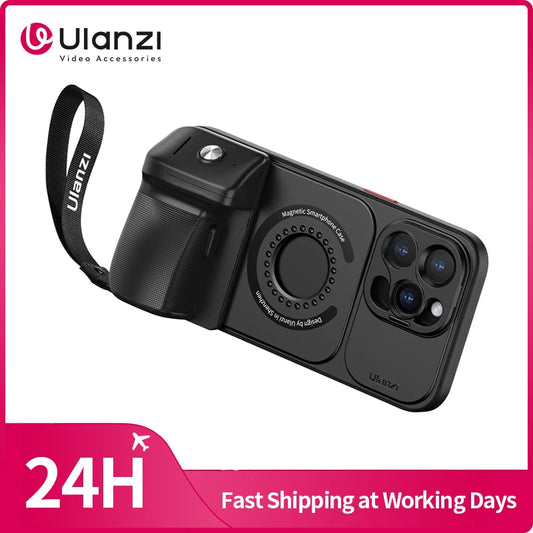 Ulanzi O-LOCK Phone Video Kit for iPhone 15 Pro/Pro Max 15M Remote Selfie Kit Magsafe Phone Case & Grip Handle Kit Vlog Kit