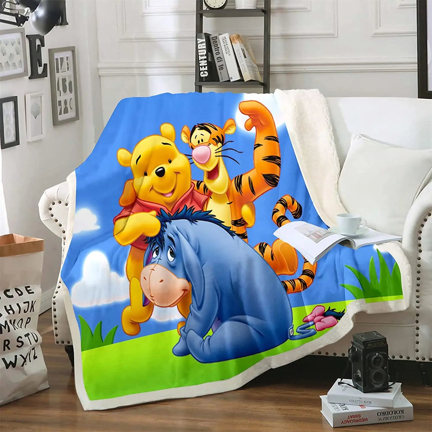 Winnie The Pooh Anime Blanket Furry 100% Polyester Printed Winter Bed Fleece Blankets Baby Plush And Throws