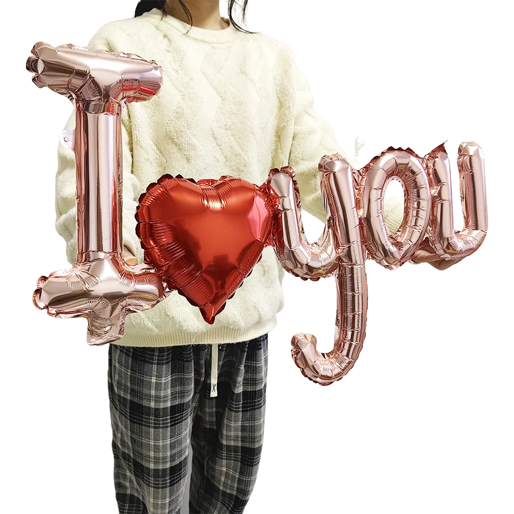 Valentines Day Balloon I Love You Foil Balloons Red Heart Balloons for Anniversary Wedding Romantic Valentines Day Decorations