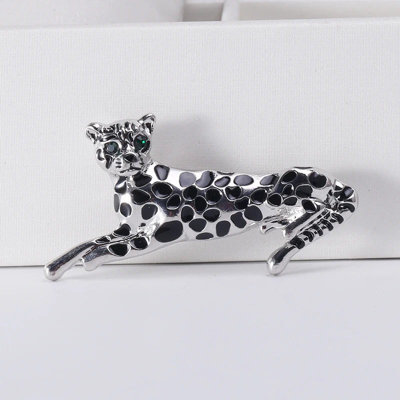 Women's Rhinestone Leopard Brooches Unisex Animal Pins 4-Color Office Party Casual Accessories Gifts