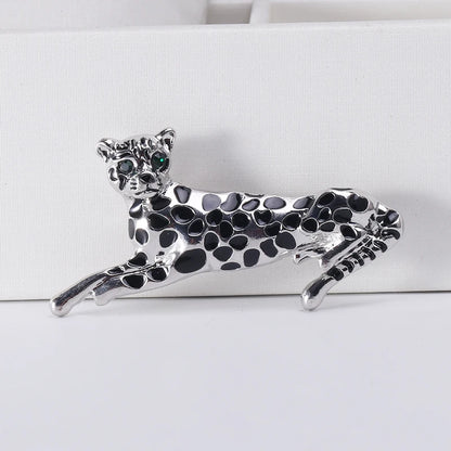 Women's Rhinestone Leopard Brooches Unisex Animal Pins 4-Color Office Party Casual Accessories Gifts