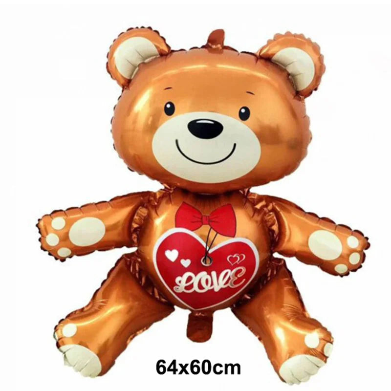 Valentine's Day Birthday Party Balloon Huge Love Heart Bear Shape Balloon Teddy Balloon for Wedding Baby Shower Valentine's Day