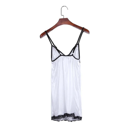 Women's Nightgown Sexy Sleepwear Silk Satin Nightwear Slip Dress Sleeveless Pajamas Sleepwear Plus Size Nightwear Comfortable