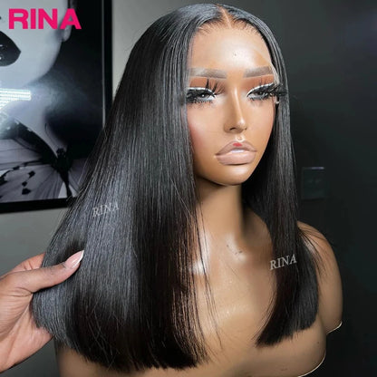 1B Purple Straight Bob Wig Human Hair 13x4 Lace Front Wigs Pre Plucked with Baby Hair Short 180 % Lace Frontal Wig For Women