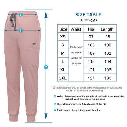 Unisex Jogger Pants Dentist Pants Solid Color Beauty Salon Nursing Men Jogging Pants Spa Uniform Pants Pet Medical Doctor Scrub