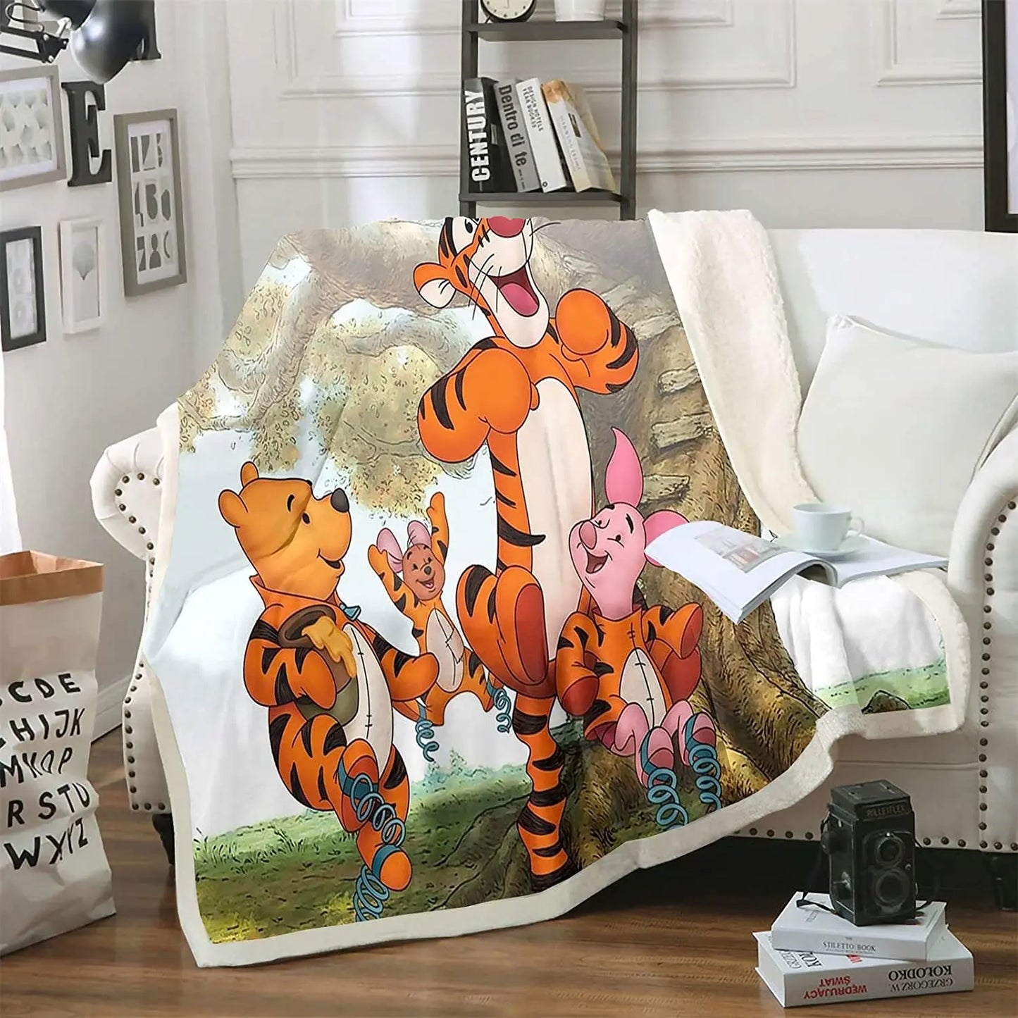 Winnie The Pooh Anime Blanket Furry 100% Polyester Printed Winter Bed Fleece Blankets Baby Plush And Throws