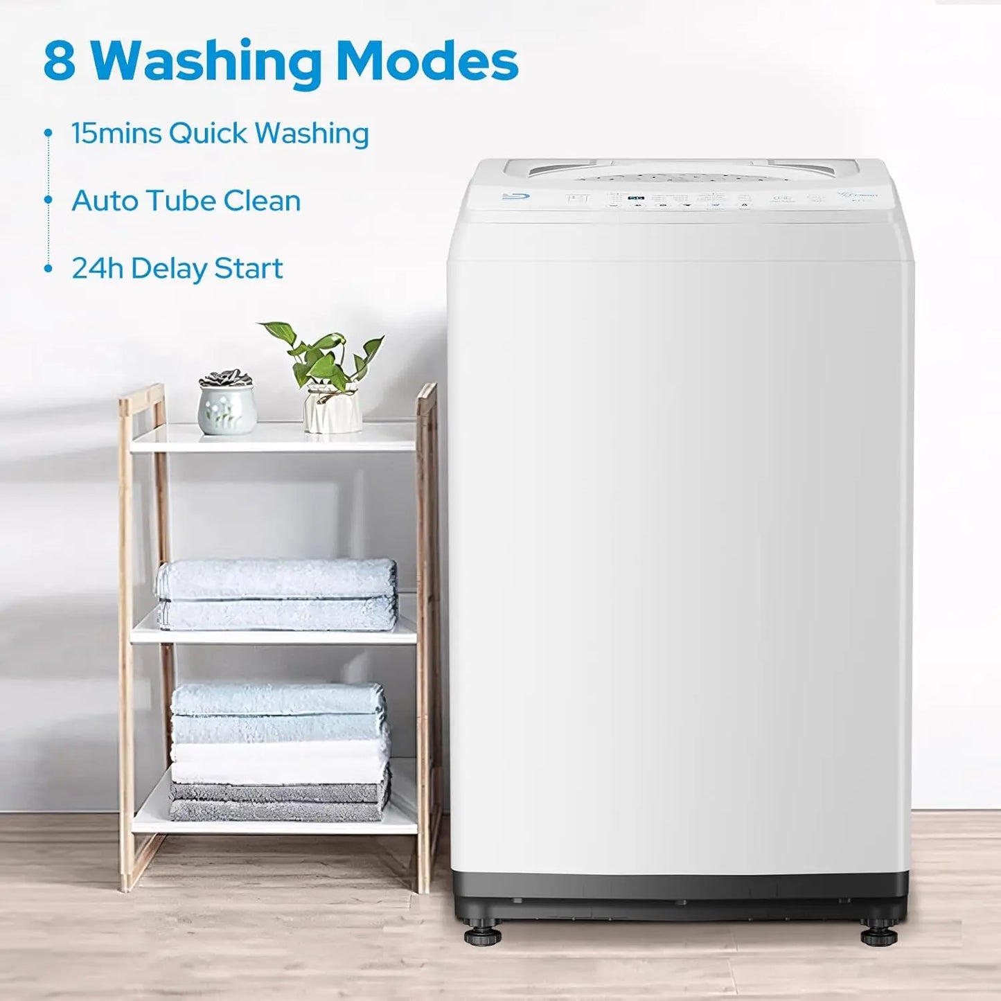 Washing Machine 2.0 Cu.Ft. Compact Full Automatic lavadora portatil for Apartments, RV, Dorms Portable Washer, White