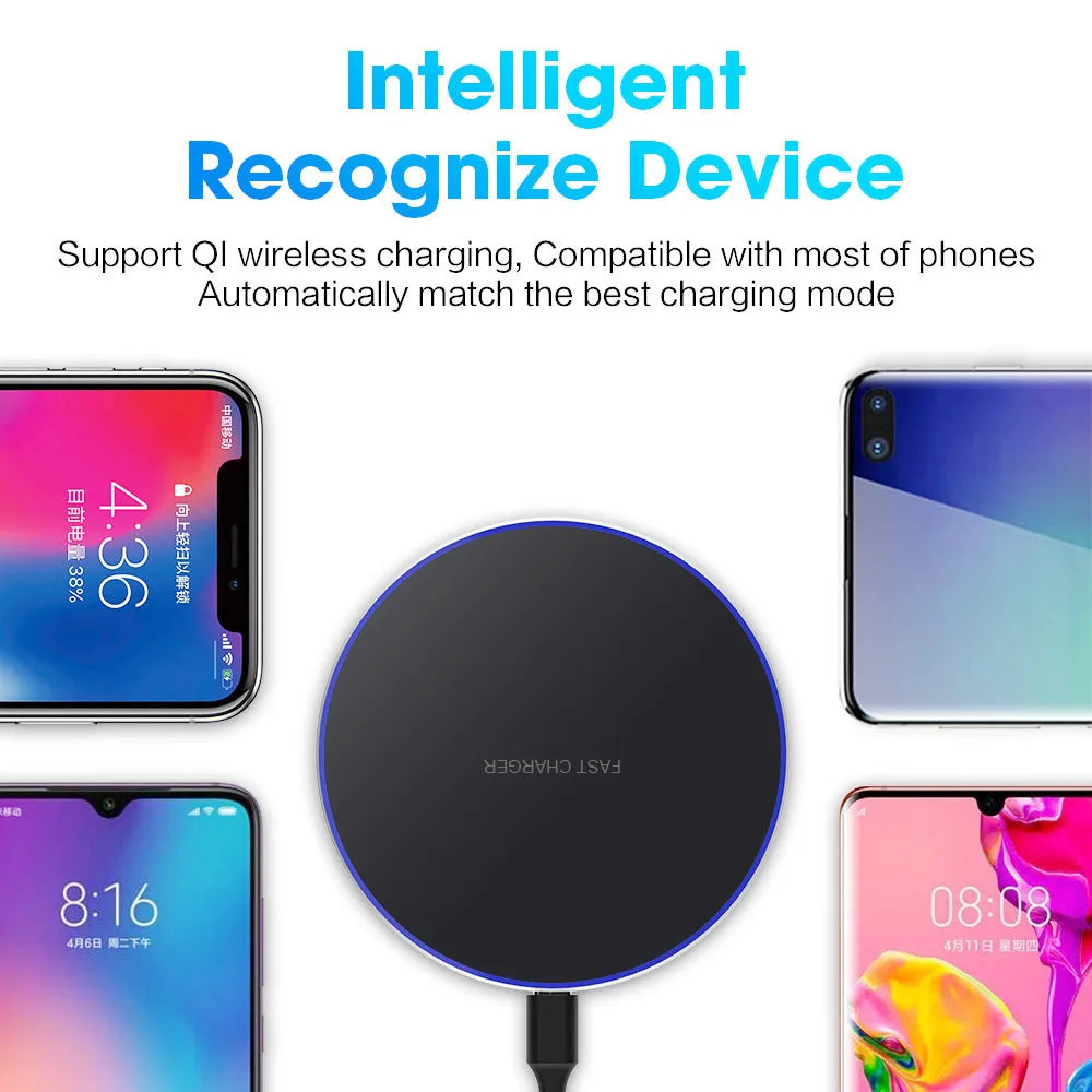 100W Wireless Charger For iPhone 14 13 12 11 Pro XS Max Mini X XR Induction Fast Wireless Charging Pad For Samsung Xiaomi Huawei