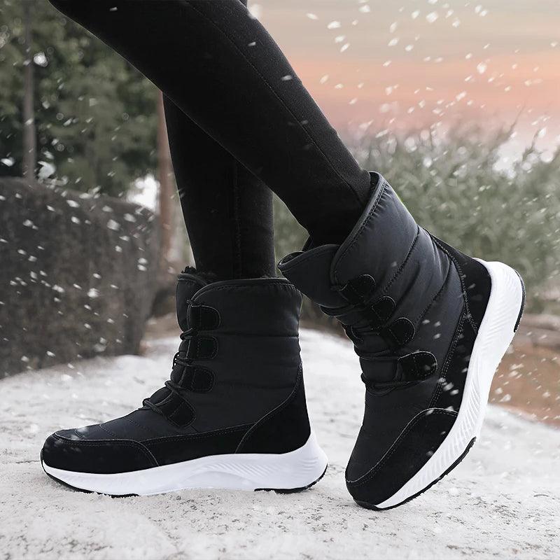 Women Boots Winter White Snow Boot Short Style Upper Non-slip Quality Plush Botas  Invierno platform shoes  botas mujer 2020 - MAGUSTA BEAUTY