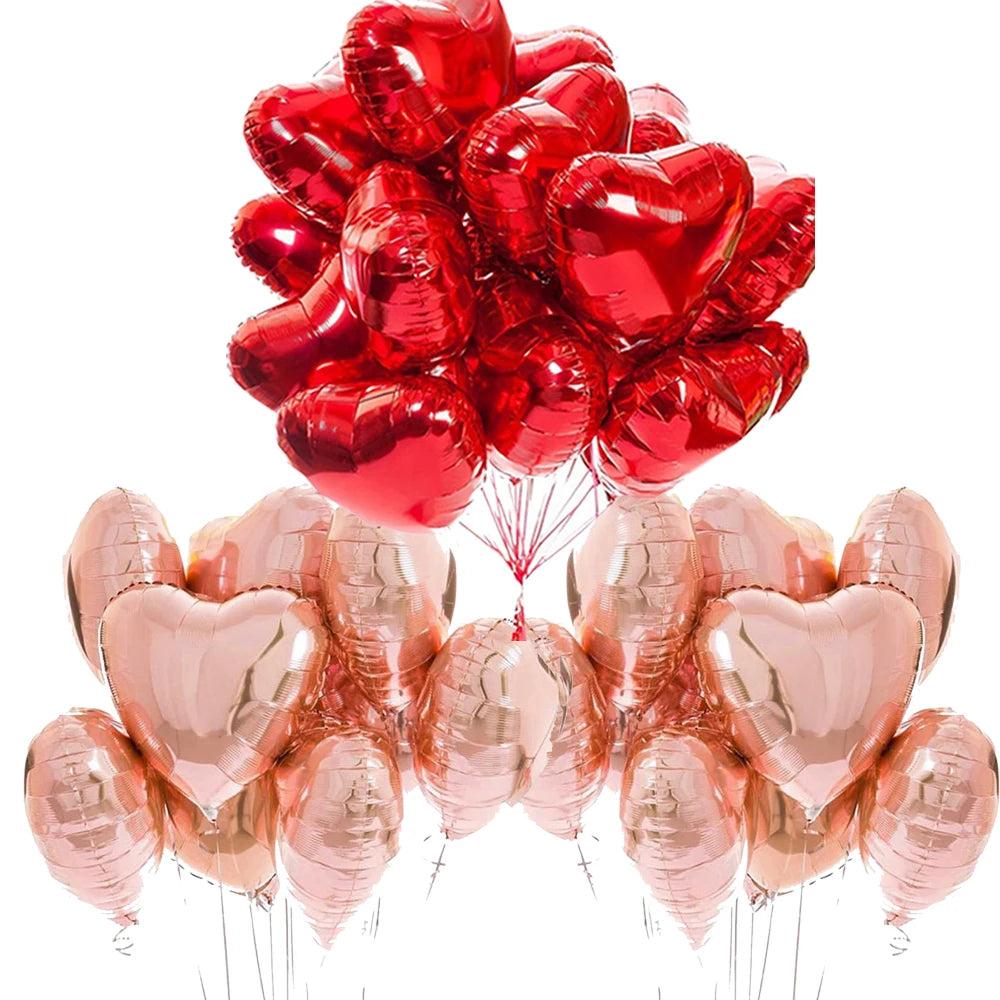 Valentines Day Balloon I Love You Foil Balloons Red Heart Balloons for Anniversary Wedding Romantic Valentines Day Decorations