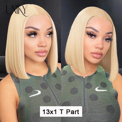 Transparent 13x4 Lace Frontal Bob Wig 613 Blonde 13x4 Human Hair Wigs Brazilian Remy Short Straight 4x4 Closure Wigs For Women