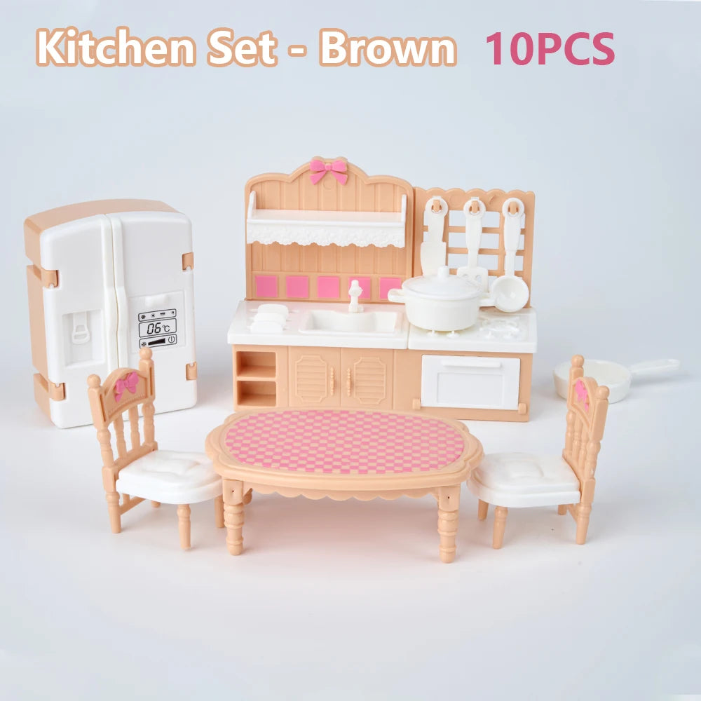 1:12 Dollhouse Ice Cream Truck Baby Bed Simulation Miniature Scene Display Dessert Car Bunk Bed Bathroom Kitchen Toy For Girl