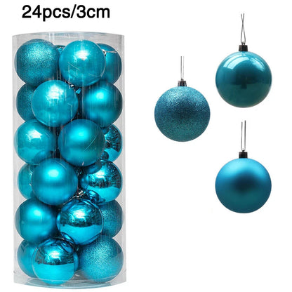 1Box 24/36pcs Christmas Ball Christmas Tree Ornament Hanging Pendent Xmas Decoration 2023 Christmas Ornaments Navidad Gifts 2024