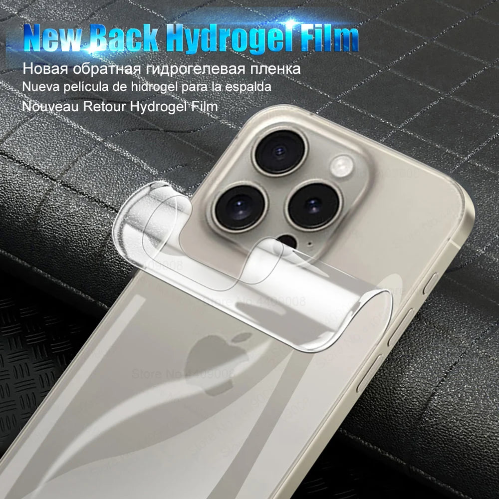 3Pcs Full Cover Back Protector Hydrogel Film For Apple iPhone 15 14 13 12 11 Pro Max Mini 7 8 15 Plus Clear Stickers Accessories