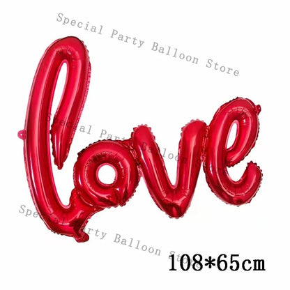 Valentine Decoration Balloon Garland Arch Kit Rose Red Heart Love Balon for Wedding Anniversary Valentine Day Gift 14 De Febrero