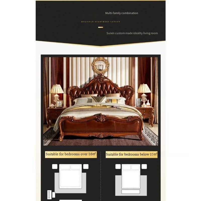 Unique Luxury Double Bed Elegant Leather King Size Bed Loft Modern Cama Matrimonial Queen Bed Set Furniture