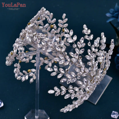 YouLaPan HP500 Rhinestone Bridal Headband Tiara Wedding Hair Accessories Luxury Bride Headpiece Pageant Headdresses Hair Jewelry