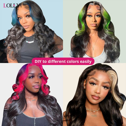 1B/613 Skunk Stripe Human Hair Wig 32 Inch Straight Lace Front Wig 13x4 Ombre Colored Lace Front Human Hair Wigs For Women