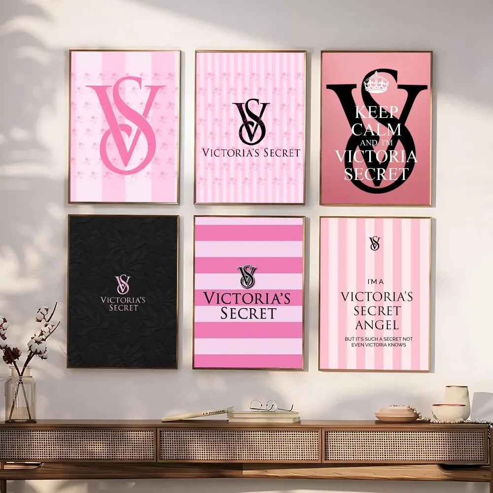 1PC Pink Poster Waterproof HD Sticker V-VictoriaS Fashion S-Secret Bedroom Entrance Home Living Room Bar Wall Decoration - MAGUSTA BEAUTY